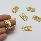 Stainless steel rectangle charm
